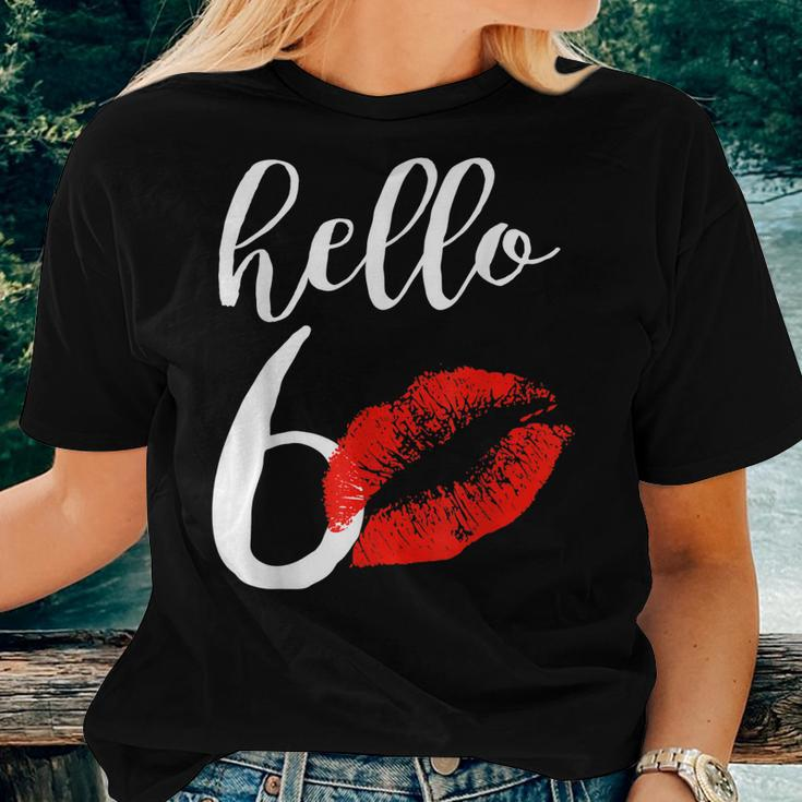 Hello 60 Red Lip Kisses Birthday For Mom Grandma Women T-shirt Gifts for Her