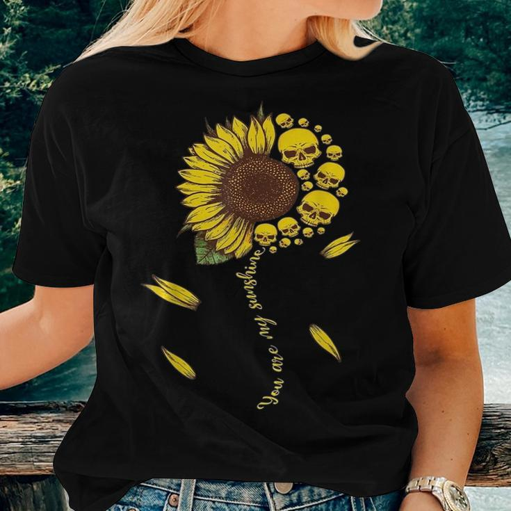 Horror Skulls Yellow Sunflower You Are My Sunshine Sunflower Women T-shirt Gifts for Her