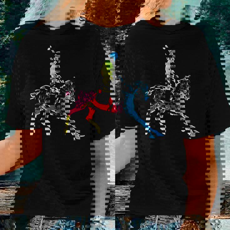Horse Polo Player Colorful Polo Sports Horseback Riding Women T-shirt Gifts for Her