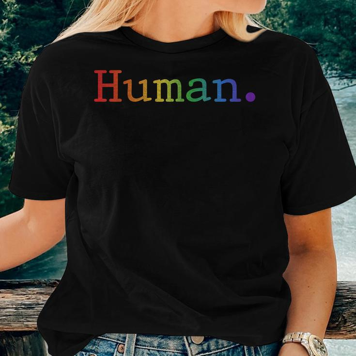 Human Lgbt Rainbow Flag Gay Pride Ally For Men Women Girls Women T-shirt Gifts for Her