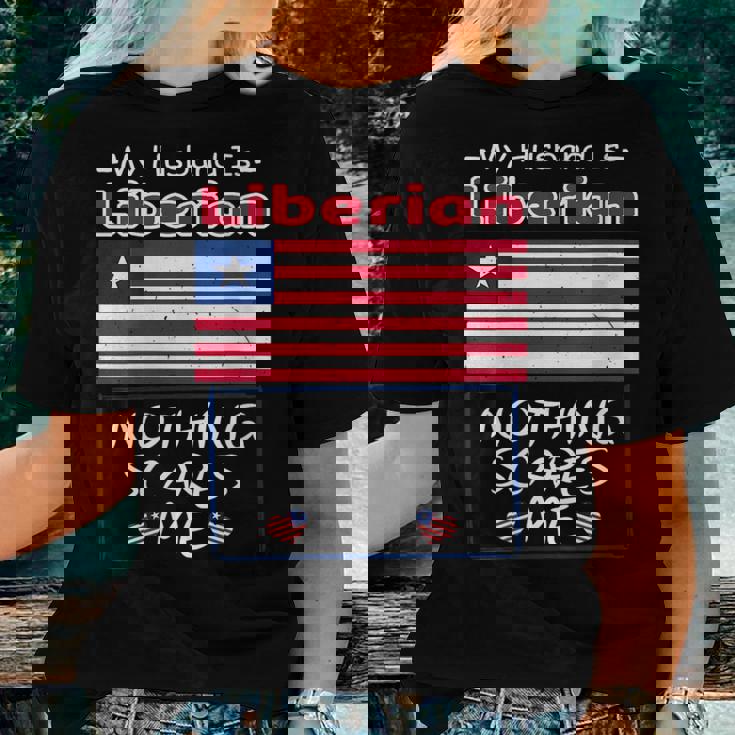 My Husband Is Liberian Liberia Flag Heritage Roots Pride Women T-shirt Gifts for Her