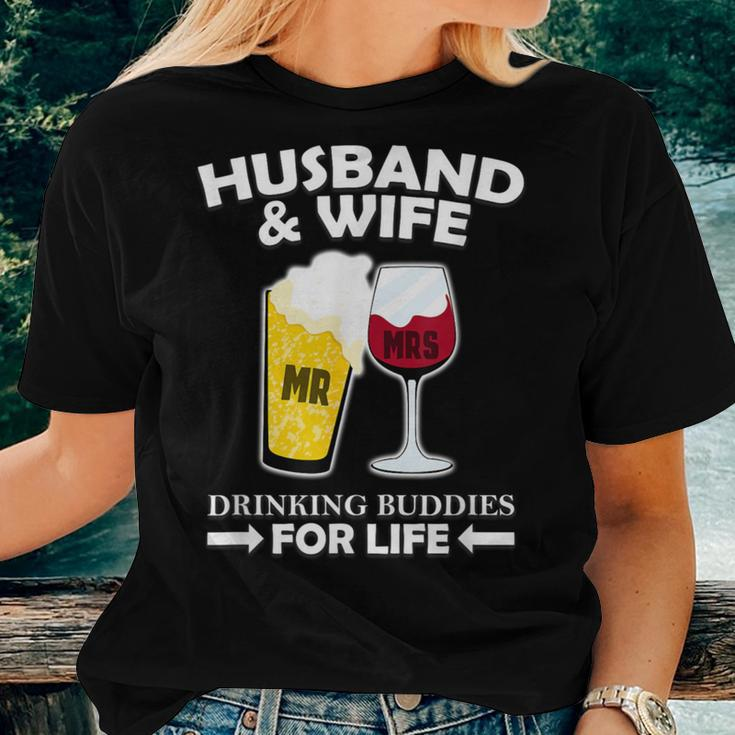 Husband And Wife Drinking Buddies For Life Women T-shirt Gifts for Her