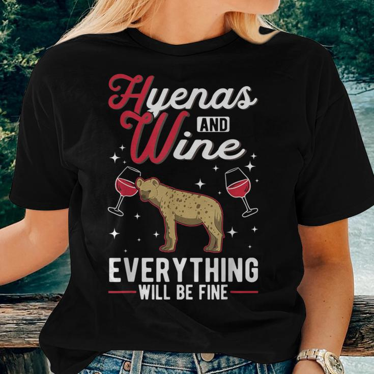 Hyena And Wine Aardwolf Spotted Hyena Women T-shirt Gifts for Her