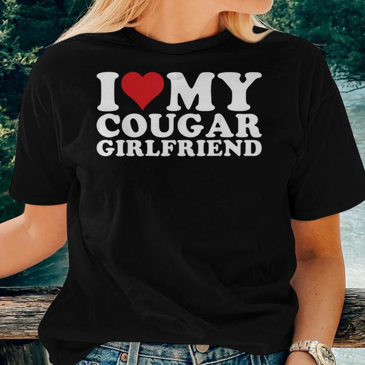 I Love My Cougar Girlfriend I Heart My Cougar Girlfriend Gf Women T-shirt Short Sleeve Graphic Gifts for Her