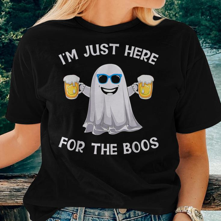 I'm Just Here For The Boos Ghost Halloween Beer Lover Women T-shirt Gifts for Her