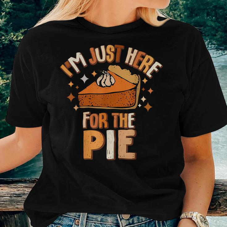 I'm Just Here For The Pie Thanksgiving Fall Autumn Retro Women T-shirt Gifts for Her