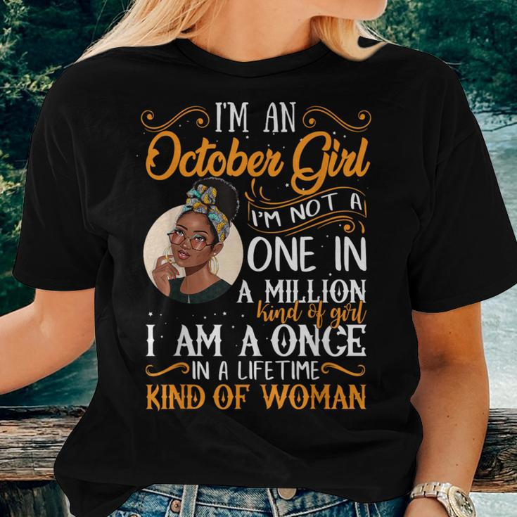 I'm An October Girl Black Libra Birthday Women T-shirt Gifts for Her