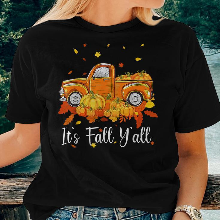 It's Fall Y'all Pumpkin Truck Autumn Tree Hello Fall Women T-shirt Gifts for Her