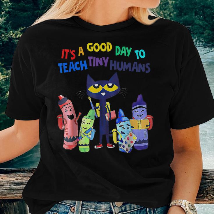 It's A Good Day To Teach Tiny Humans Cat Teacher Lover Women T-shirt Gifts for Her