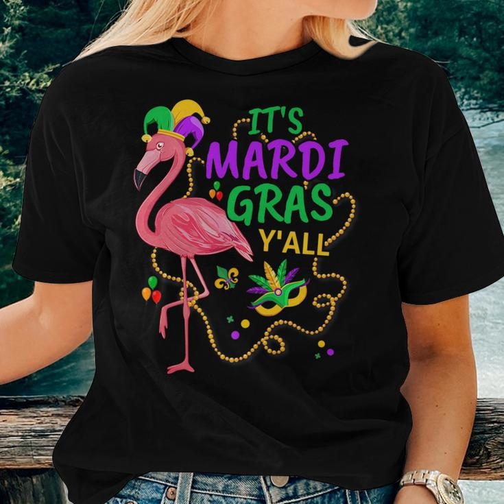 Its Mardi Gras Yall Jester Flamingo Fat Tuesday Parades Women T-shirt Gifts for Her