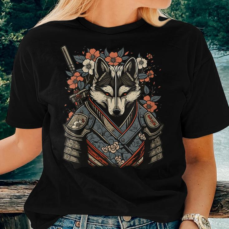 Japanese Samurai Wolf Tattoo Vintage Kawaii Ninja For Women Women T-shirt Gifts for Her