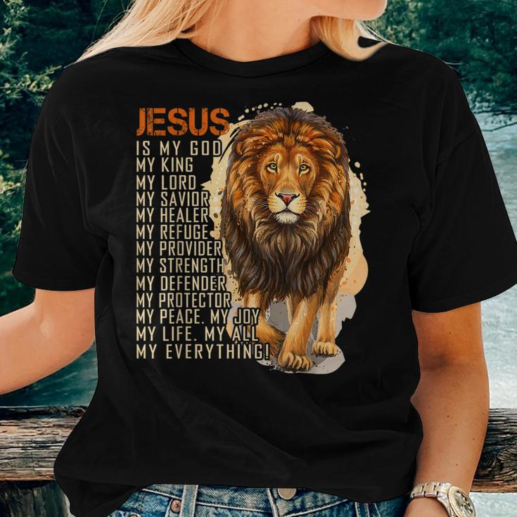 Jesus Is King Lion Christian Women T-shirt Gifts for Her