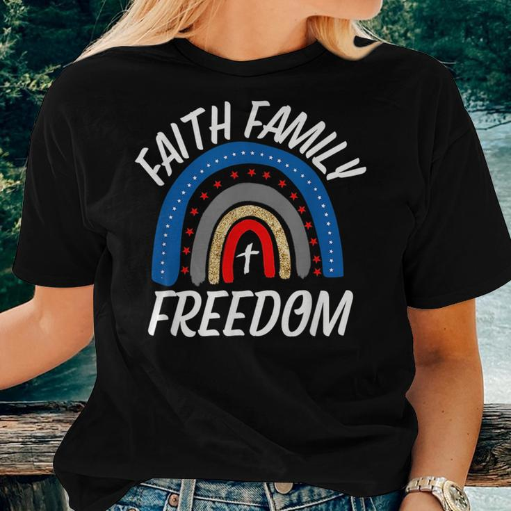 July 4Th Women’S Patriotic Faith Family Freedom American Women T-shirt Gifts for Her