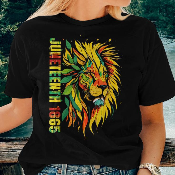 Junenth Men Women African American Black Lion 1865 King Women T-shirt Gifts for Her