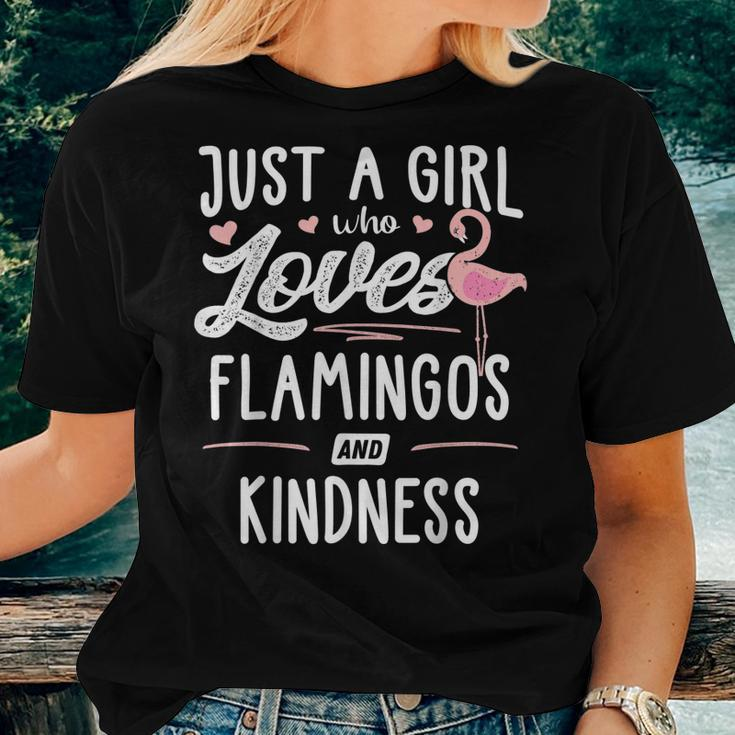 Just A Girl Who Loves Flamingos And Kindness Flamingo Women T-shirt Gifts for Her