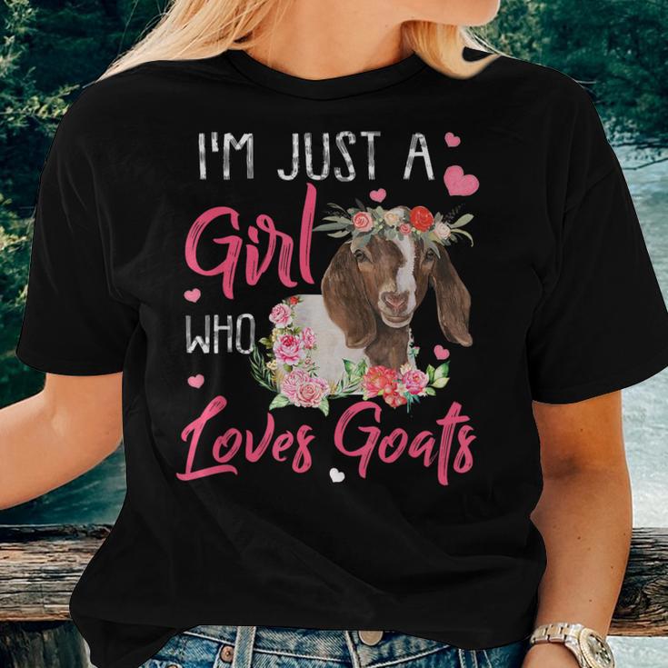 Just A Girl Who Loves Goats Goat Rancher Farm Women Women T-shirt Gifts for Her