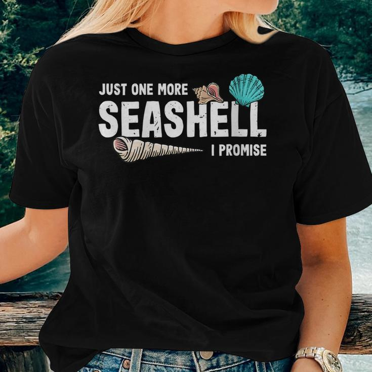 Just One More Seashell I Promise Scuba Diver Diving Snorkel Gift For Womens Gift For Women Women Crewneck Short T-shirt Gifts for Her