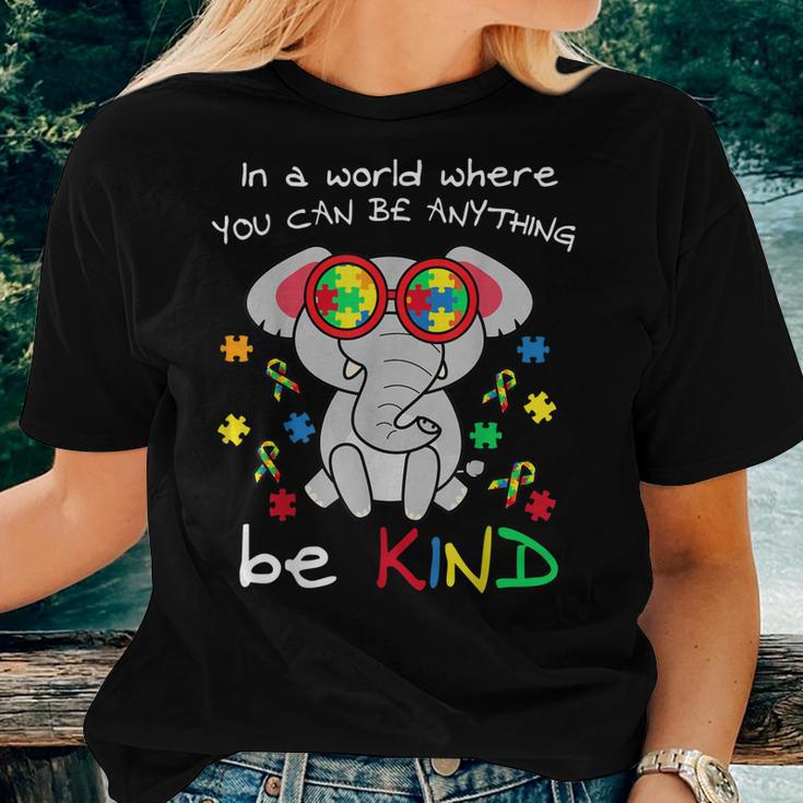 Be Kind Elephant Puzzle Inspirational Autism Awareness Women T-shirt Gifts for Her