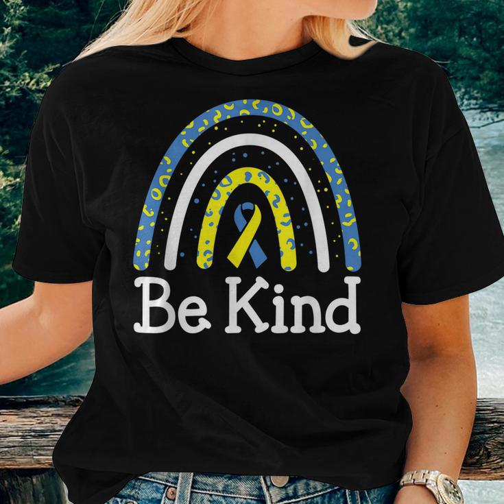 Be Kind Rainbow World Down Syndrome Awareness Day Women T-shirt Gifts for Her