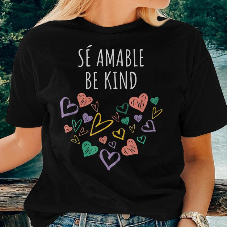 Be Kind In Spanish Se Amable Hearts Women And Girl Inspiring Women T-shirt Gifts for Her