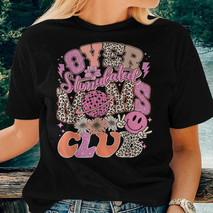 Leopard Over Stimulated Moms Club Anxious Moms Club Quote Women T-shirt Gifts for Her