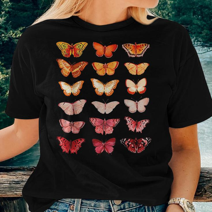 Lesbian Flag Color Butterfly Subtle Sapphic Pride Aesthetic Women T-shirt Gifts for Her