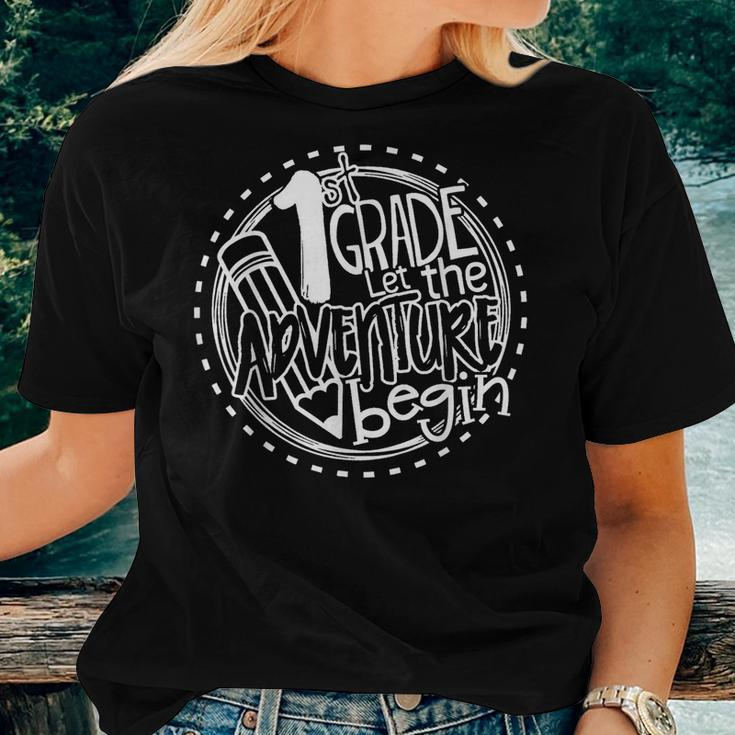 Let The 1St Grade Adventure Begin First Grade Teacher Women T-shirt Gifts for Her