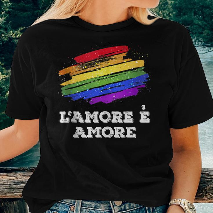 Lgbt Gay Lesbian Pride Rainbow Flag In Italian Women T-shirt Gifts for Her