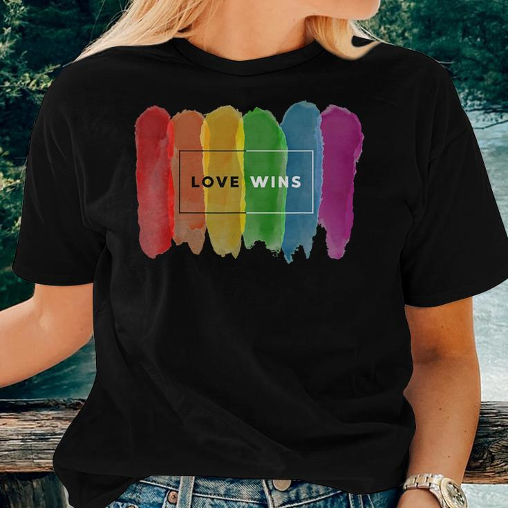 Lgbt Rainbow Gay Pride Lgbtq Equality Love Wins Men Women Women T-shirt Gifts for Her