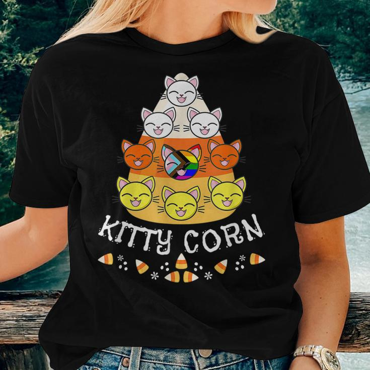Lgbtq Gay Lesbian Halloween Fall Cat Candy Corn Kitty Corn Lesbian Women T-shirt Gifts for Her