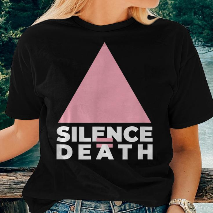 Lgbtq Gay Pride Equality Silence Death Women T-shirt Gifts for Her