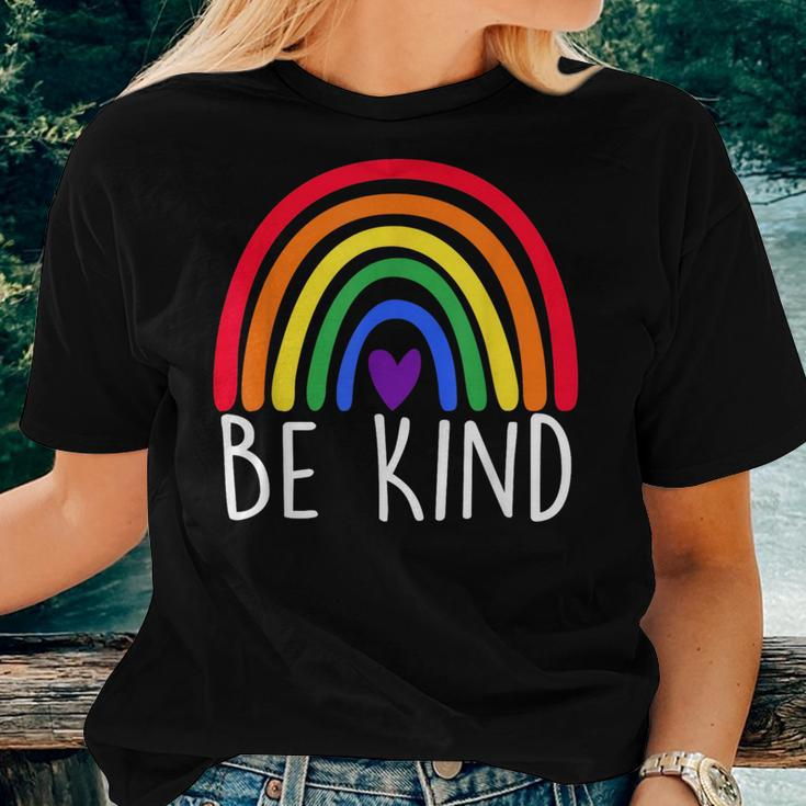Lgbtq Be Kind Gay Pride Lgbt Ally Rainbow Flag Retro Vintage Women T-shirt Gifts for Her