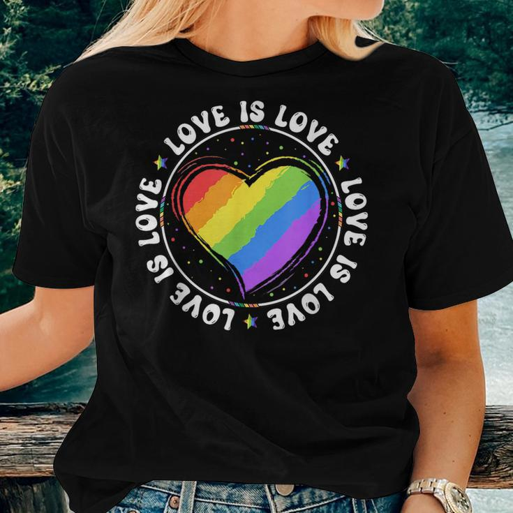Lgbtq Love Is Love Gay Pride Lgbt Ally Rainbow Flag Vintage Pride Month s Women T-shirt Gifts for Her