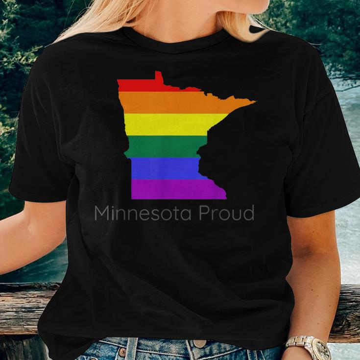 Lgbtq Minnesota Gay Pride Proud Rainbow Flag Love Is Love Women T-shirt Crewneck Gifts for Her