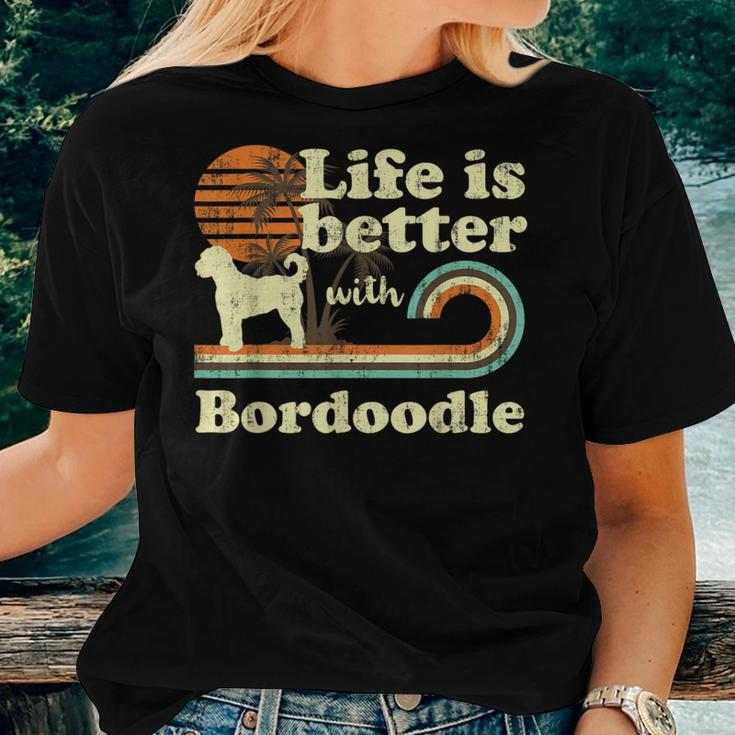 Life Better Bordoodle Vintage Dog Mom Dad Women T-shirt Gifts for Her