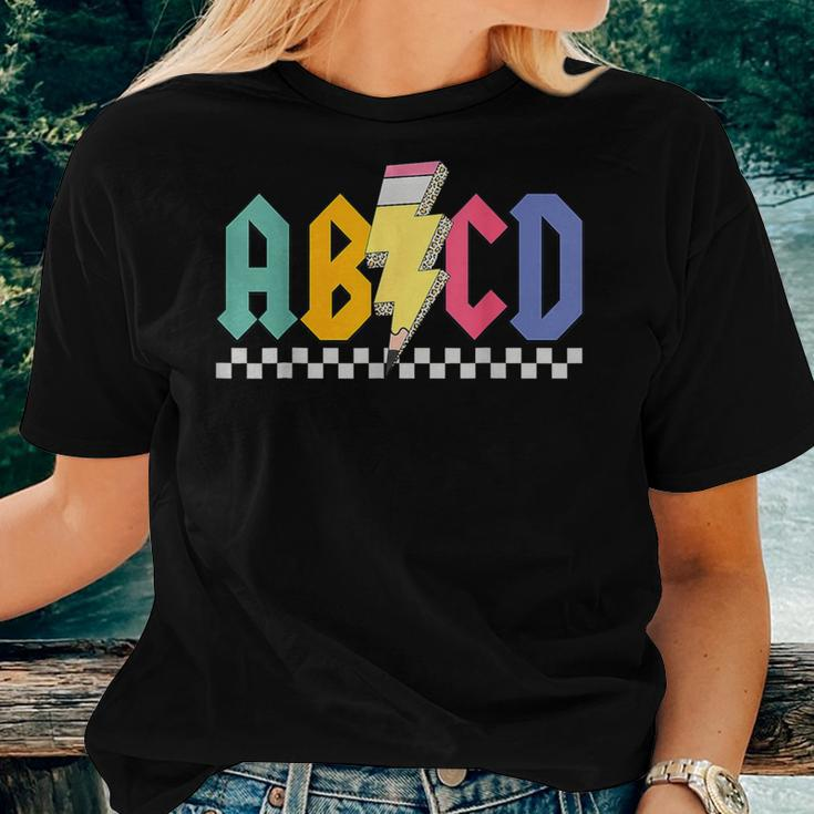 Lightning Pencil Rock'n Roll Abcd Back To School Teacher Women T-shirt Gifts for Her
