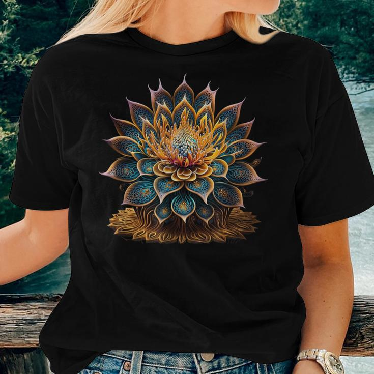 Lotus Flower Yoga Zen Bohemian Namaste Meditation Women T-shirt Gifts for Her