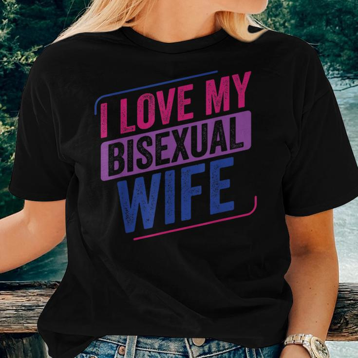 I Love My Bisexual Wife Bi Pride Bisexual Flag Women T-shirt Gifts for Her