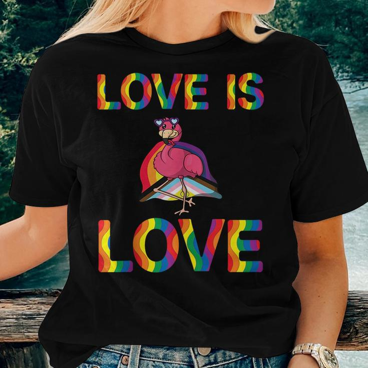 Love Is Love Queer Flamingo Gay Flamingo Lgbtqueer Women T-shirt Gifts for Her