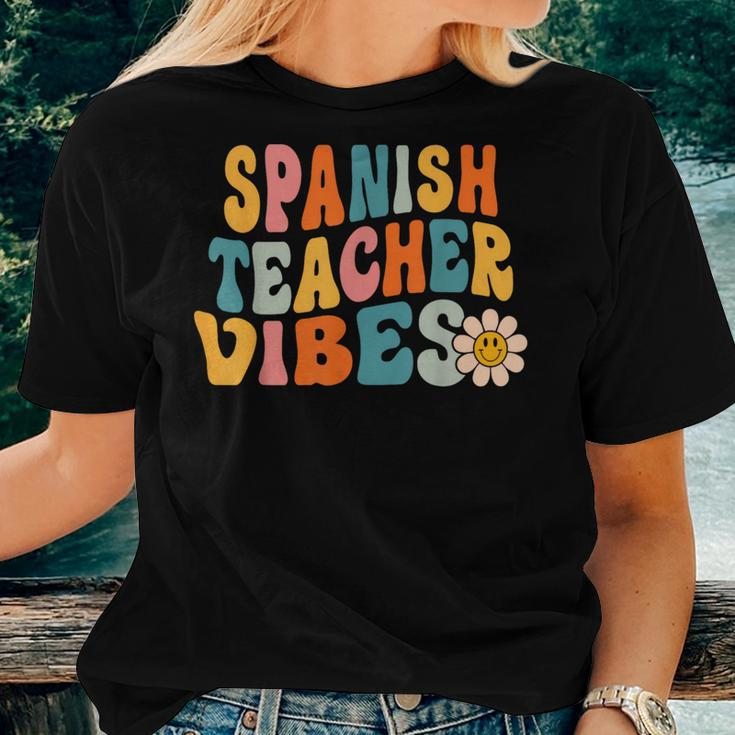 Maestra Spanish Teacher Vibes Retro 1St Day Of School Women T-shirt Gifts for Her