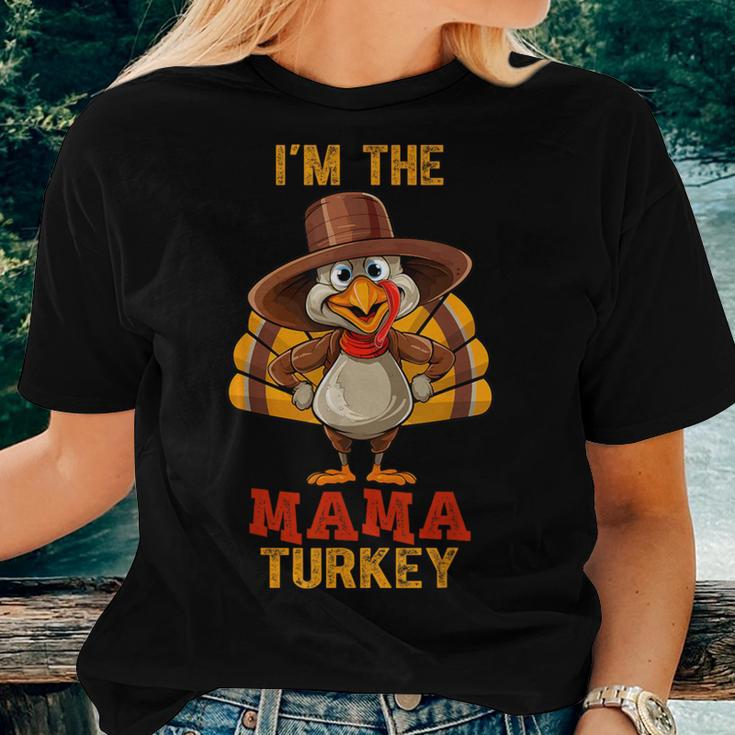 Mama Turkey Matching Family Group Thanksgiving Women T-shirt Gifts for Her