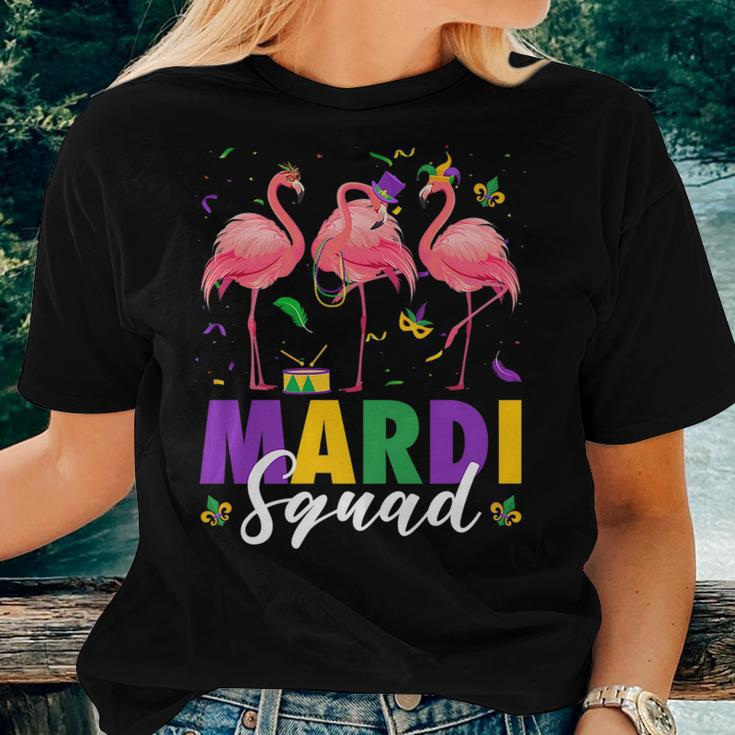 Mardi Squad Jester Flamingo Mardi Gras Fat Tuesday Parade Women T-shirt Gifts for Her