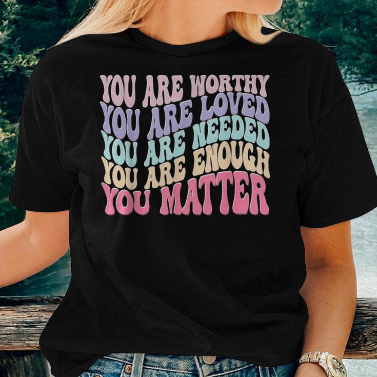 You Matter Retro Groovy Mental Health Awareness Self Care Women T-shirt Gifts for Her
