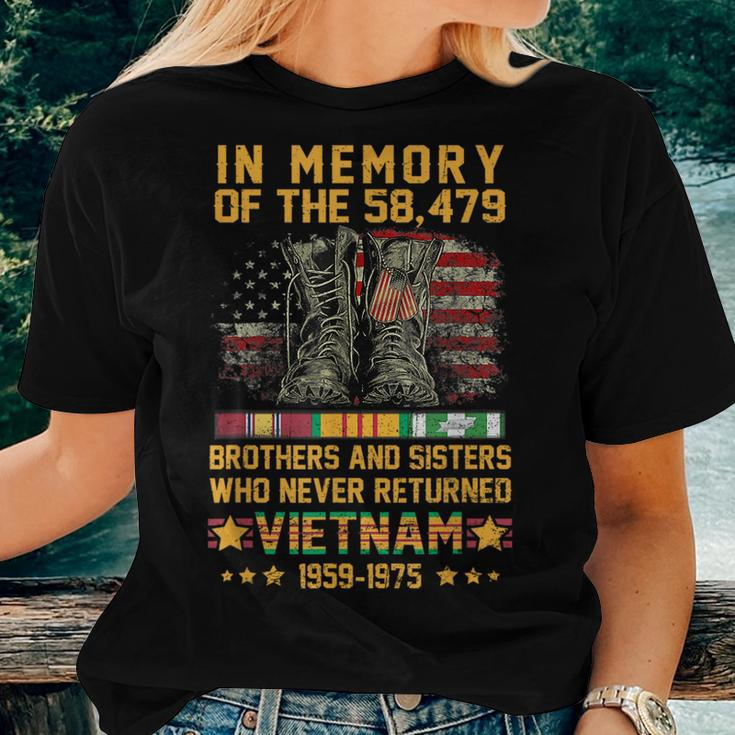 In Memory Of The 58479 Brothers And Sisters Vietnam Veteran Women T-shirt Gifts for Her