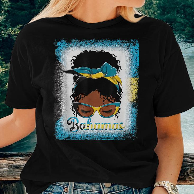 Messy Bun Bahamian Bahamas Flag Woman Girl Women T-shirt Gifts for Her