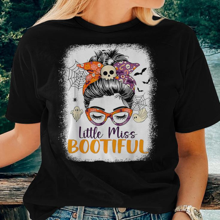 Messy Bun Little Miss Bootiful Boo Halloween Costume Girls Women T-shirt Gifts for Her