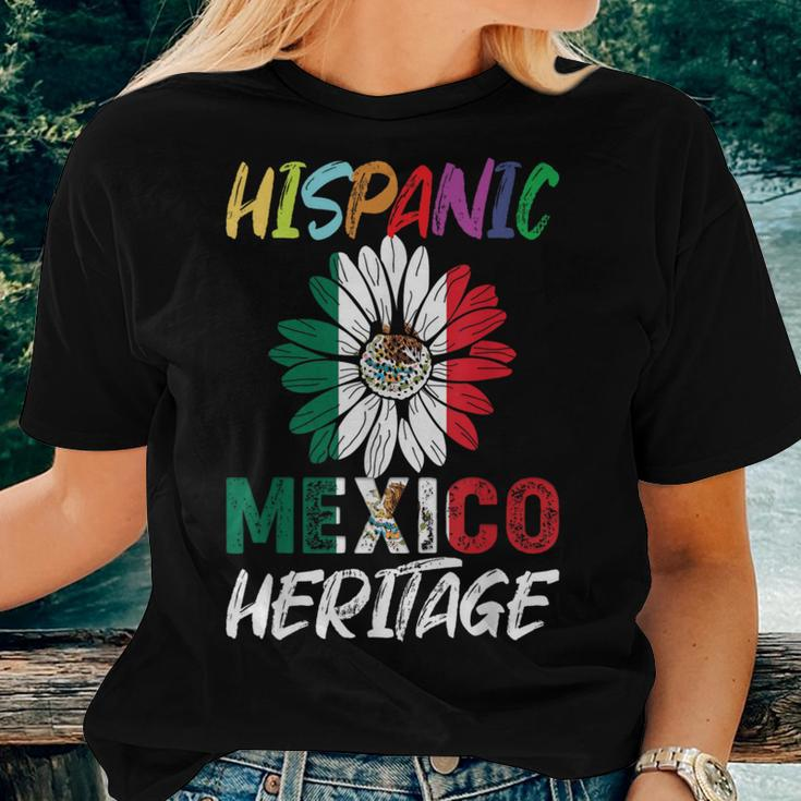 Mexico Flag Sunflower Hispanic Heritage Month Mexican Pride Women T-shirt Gifts for Her