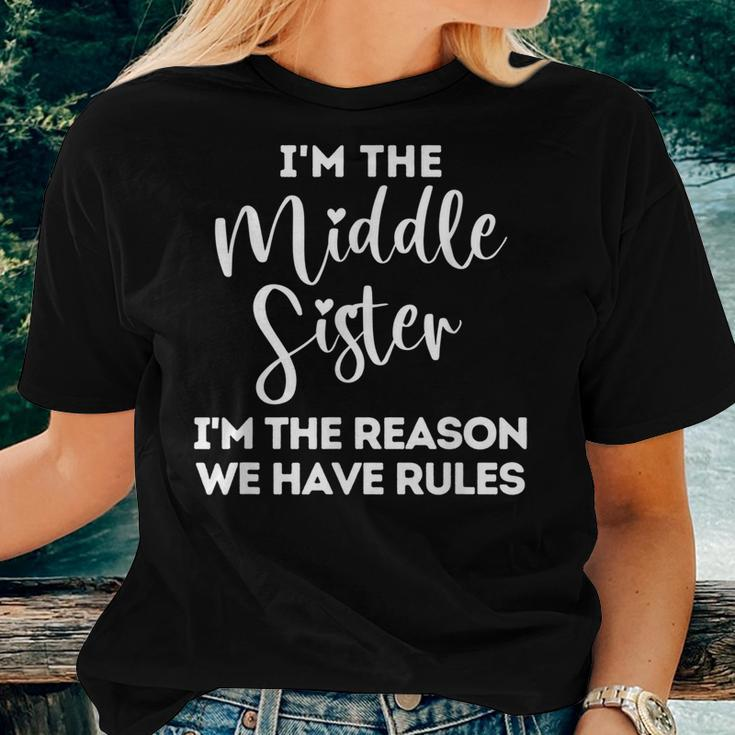 Middle Sister Reason We Have Rules Sibling Apparel For Sister Women T-shirt Crewneck Gifts for Her