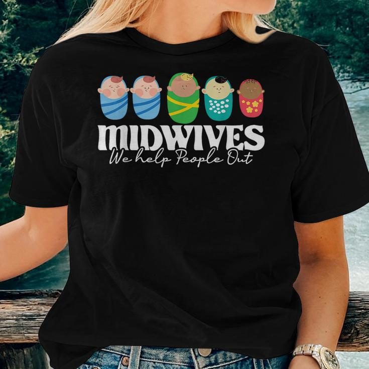 Midwives We Help People Out - Doula Midwifery Baby Delivery Women T-shirt Short Sleeve Graphic Gifts for Her