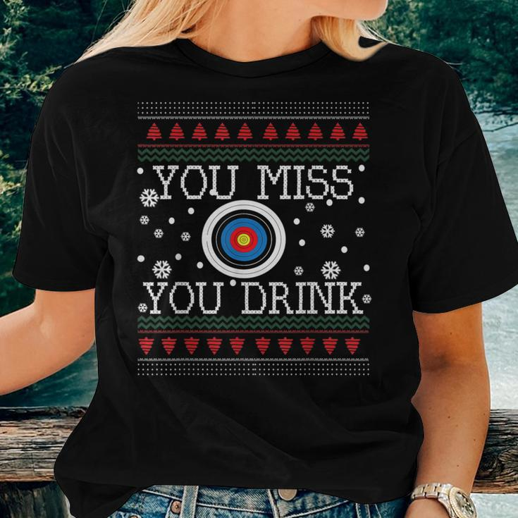 Miss You Drink-Ugly Christmas Drinking Game Sweater Women T-shirt